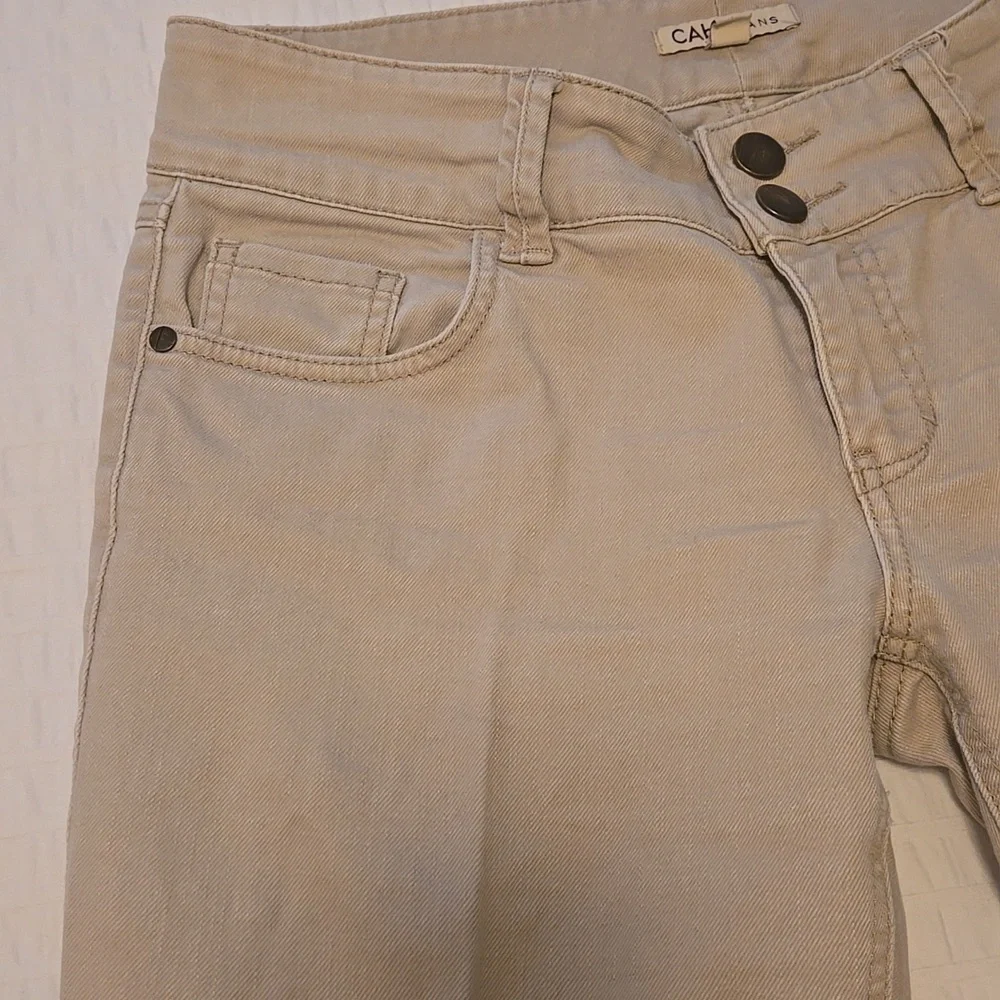 CABI LouLou Style#406 Straight Leg Mid Rise Denim Pants Sz 8 in Cafe Au Lait Y2K - Picture 3 of 13